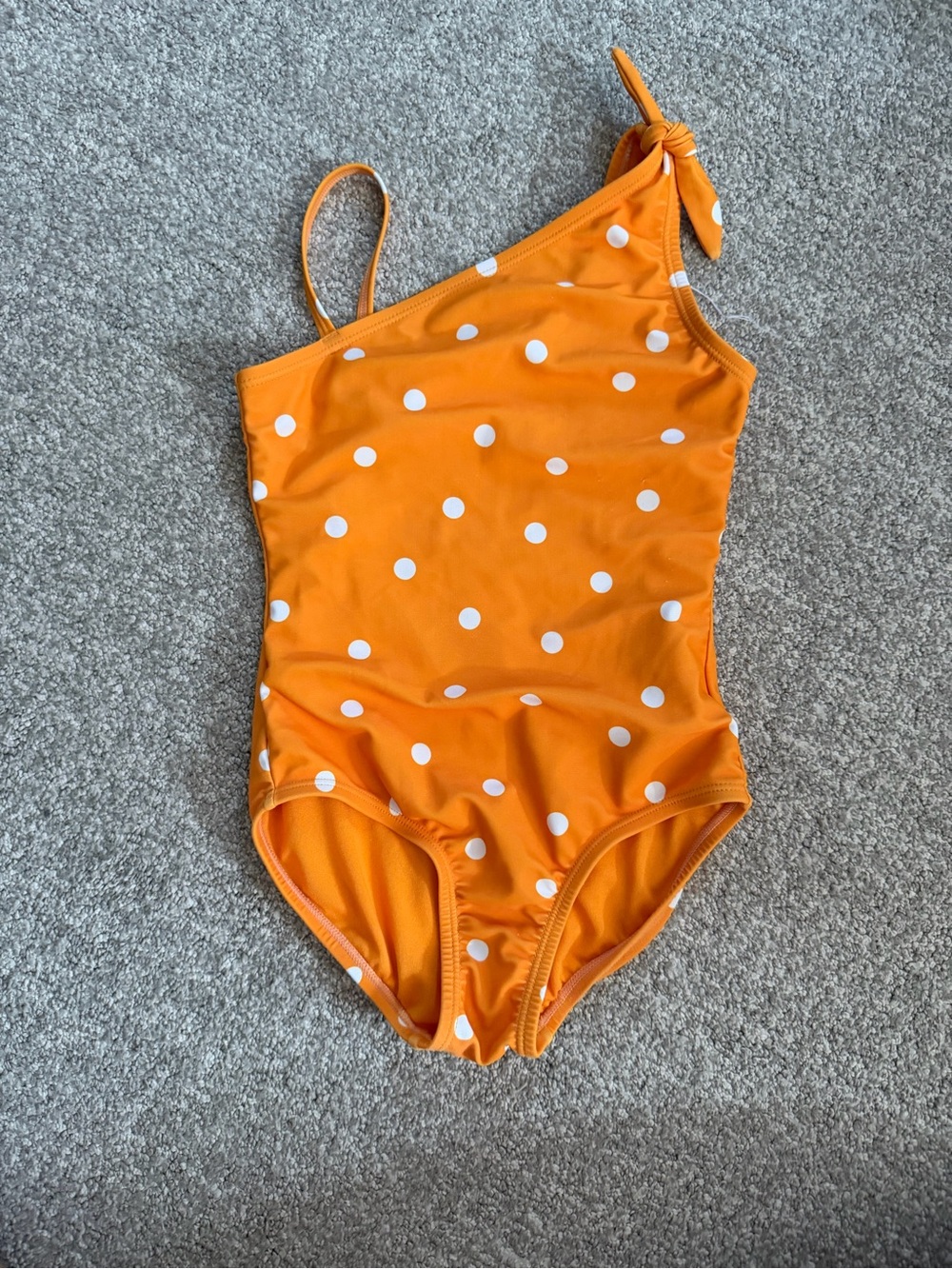 Gap Kids Orange Polka Dot One-Shoulder Swimsuit